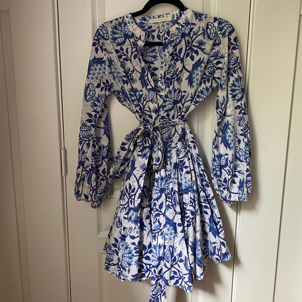 Navy And White Blue China Mini Dress